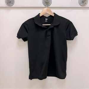 Unisex black polo tech collared shirt